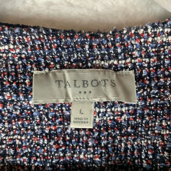 Talbots Blazer Women's Large Multicolor Cotton Stretch Cardigan 8128 - Picture 3 of 7